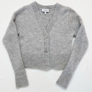 Paris Atelier & Other Stories V-Neck Cardigan Alpaca Wool Dinosaur Buttons XS